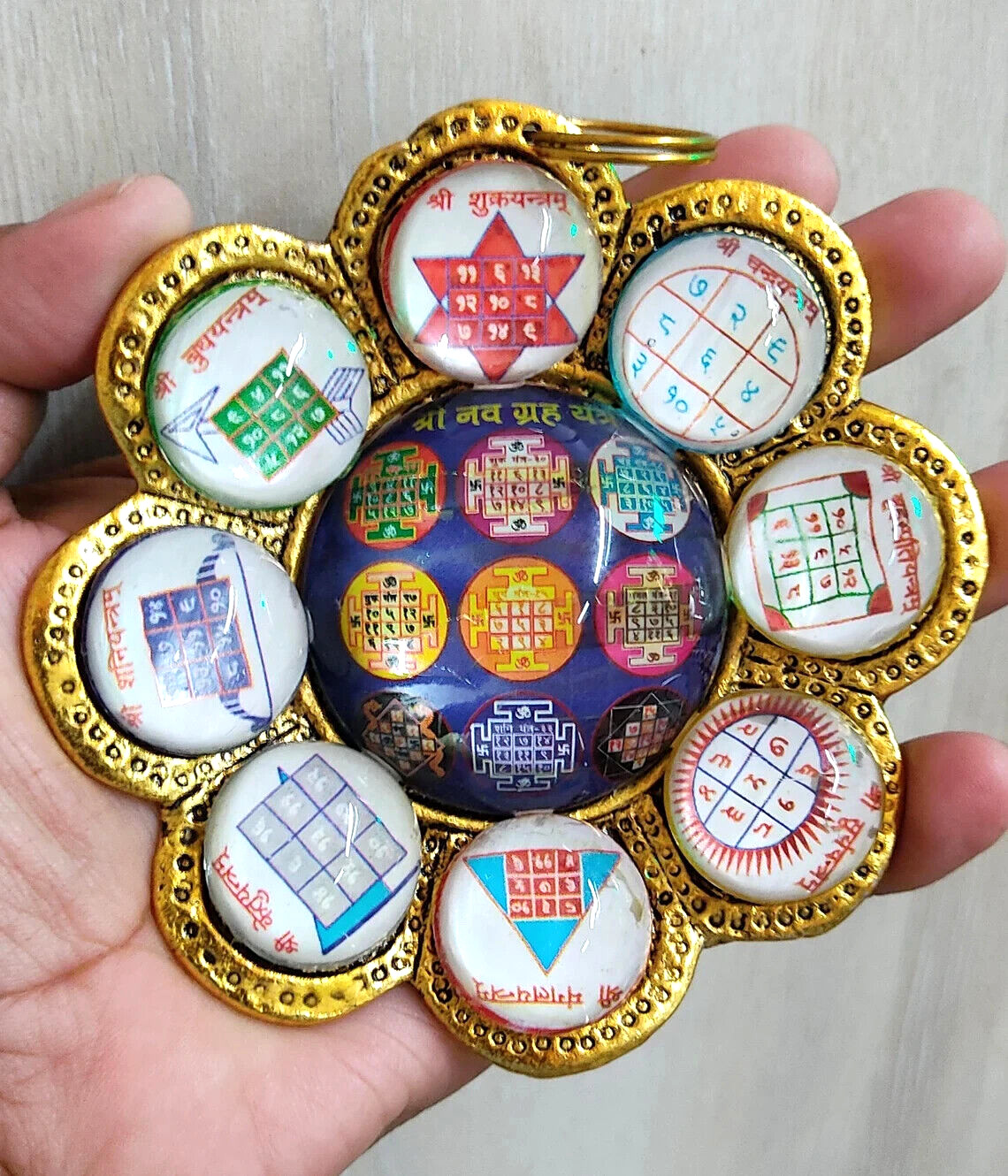 Shri Navgraha Shakti Yantra Plate for Nine Planet Energized