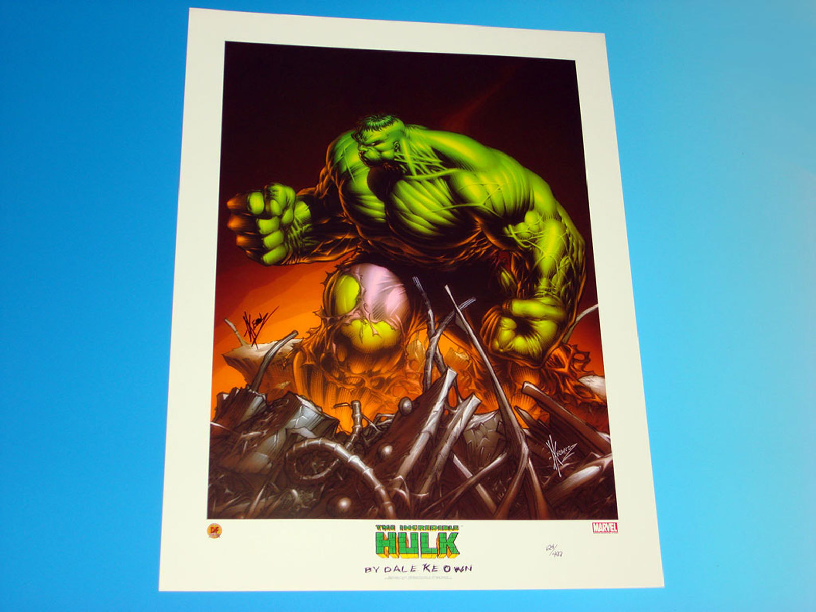 Incredible Hulk Lithograph Signed by Dale Keown Marvel Limited Edition Edition