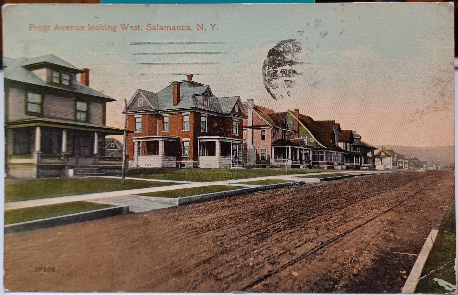 Postcard salamanca new york front ave looking west 1917