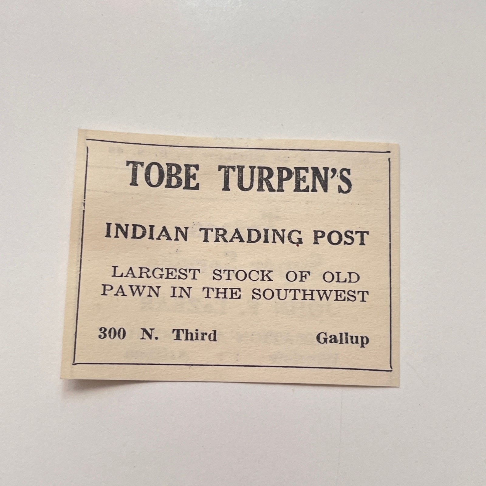 Tobe Turpen's Indian Trading Post Largest Stock of Old Pawn 1948 Ad SAK1-S30
