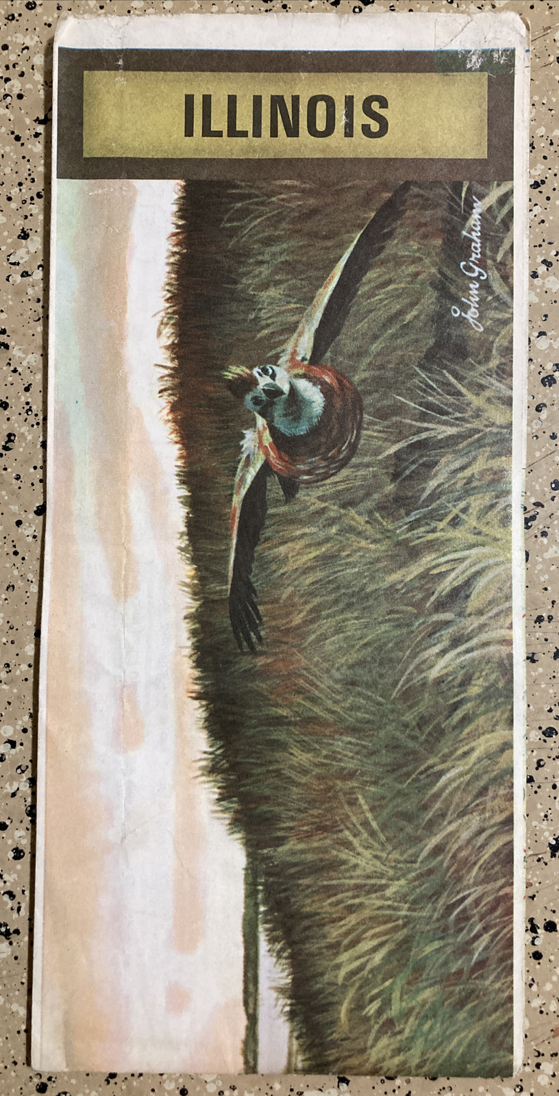 VINTAGE ILLINOIS JOHN GRAHAM 1973 RAND MCNALLY PRAIRIE STATE KERR MCGEE ROAD MAP