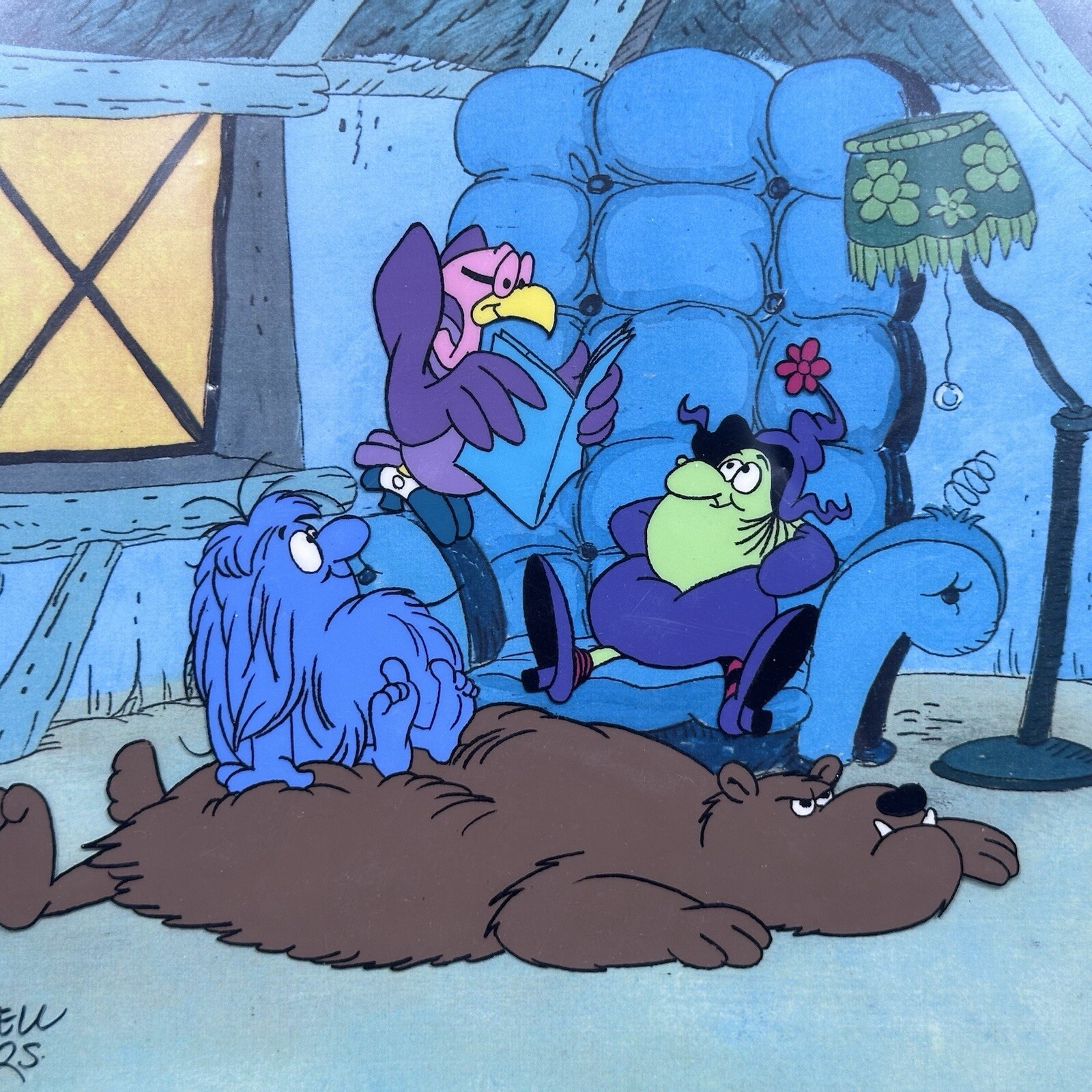 Signed Hand Painted Broom HIlda Animation Cel Russell Myers COA