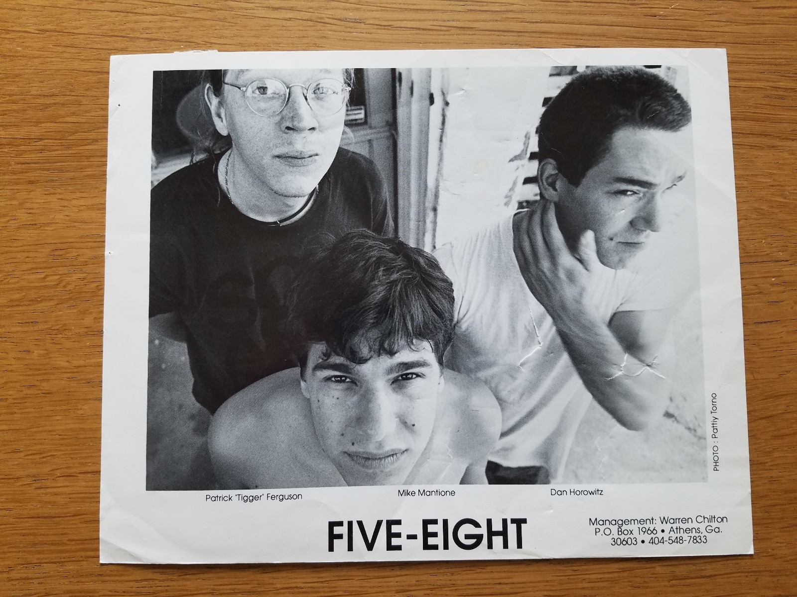 FIVE-EIGHT 8x10 BLACK & WHITE Press Photo Promo 1990\'s INDIE ALT ROCK BAND 