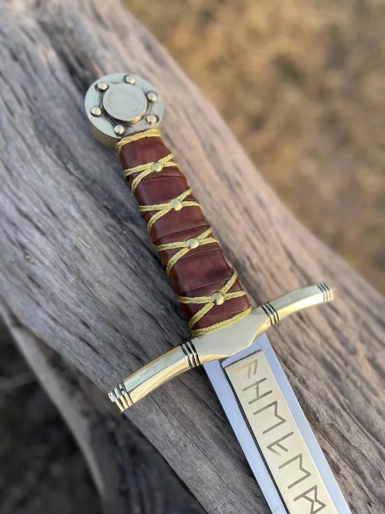 Handmade Merlin Excalibur Sword, Legend of King Arthur Magician Sword With Sheat