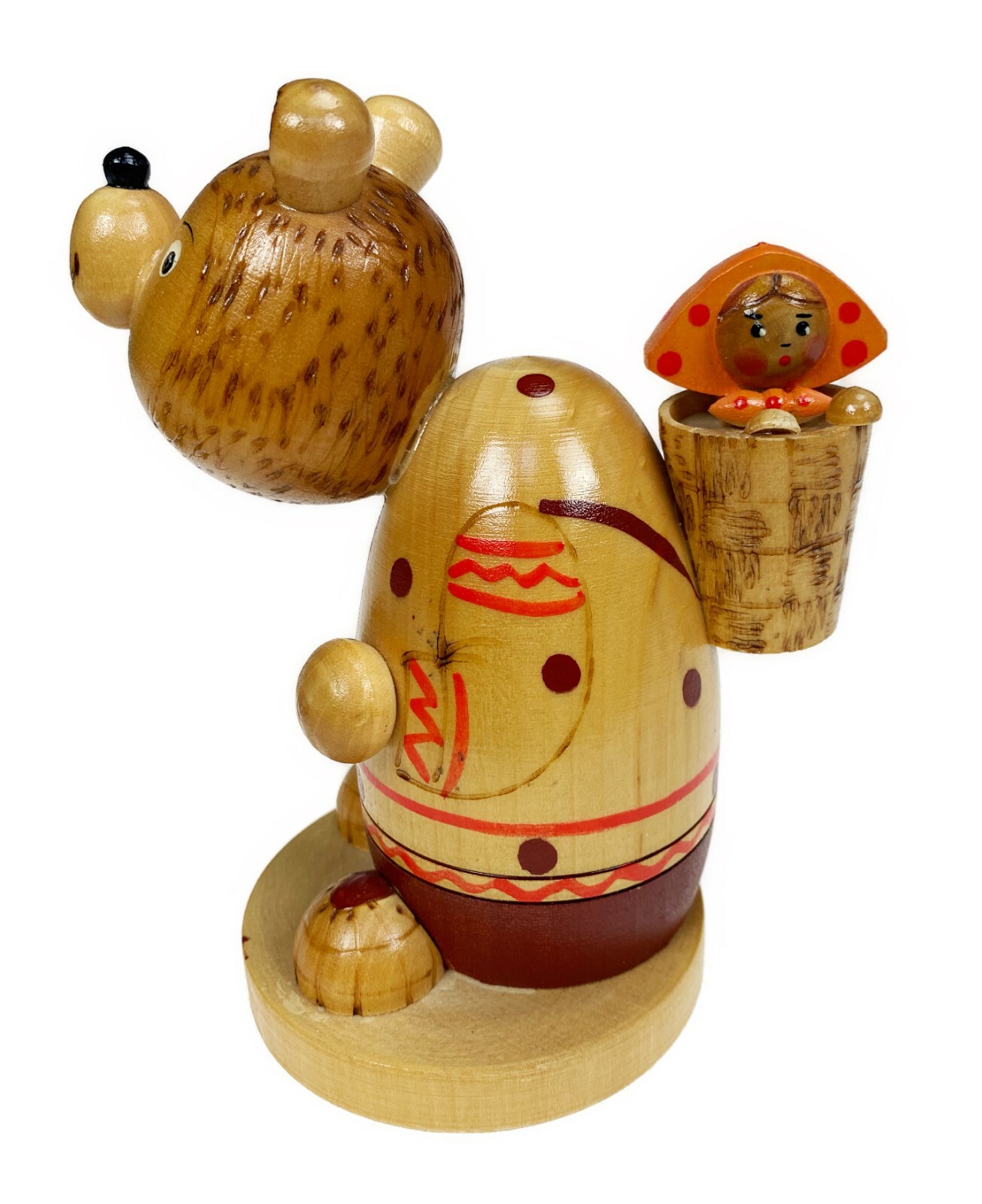 5” Wood Figurine Forest Bear Goldilocks Girl Doll Toy 