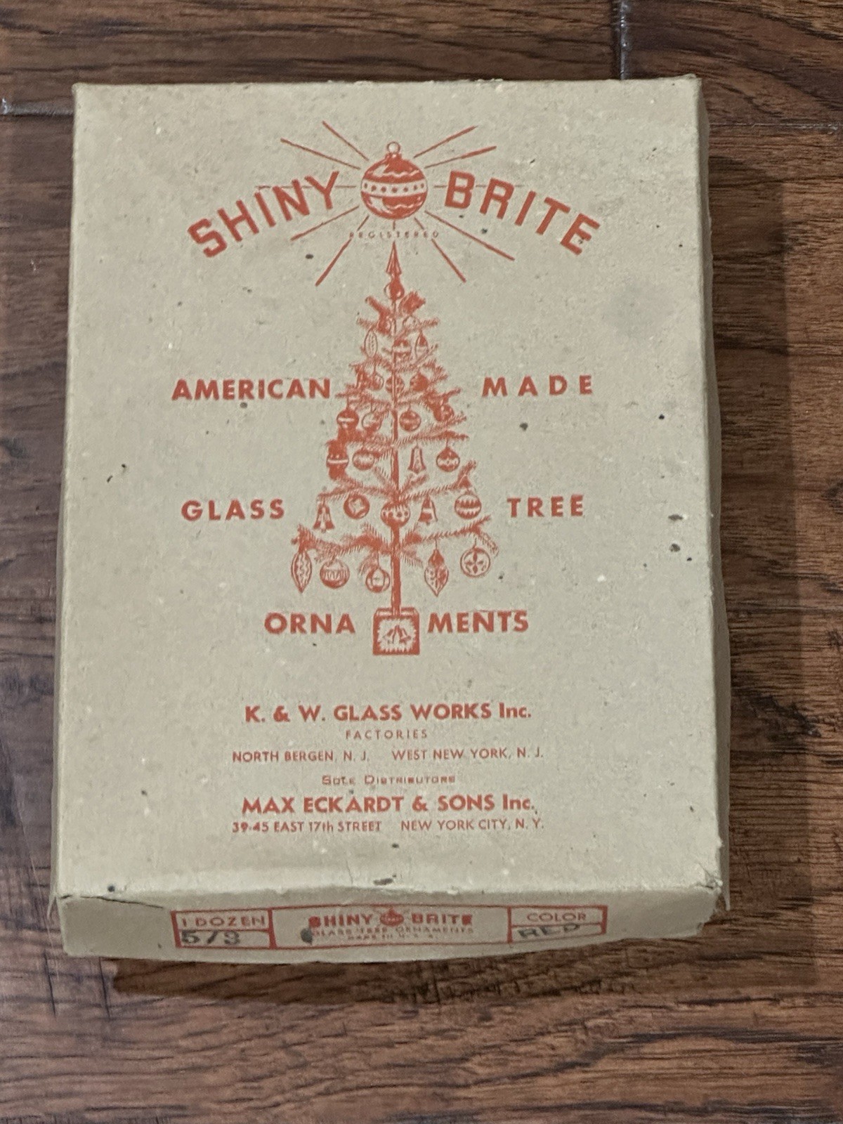 Vintage Shiny Brite Empty Christmas Ornament Box 