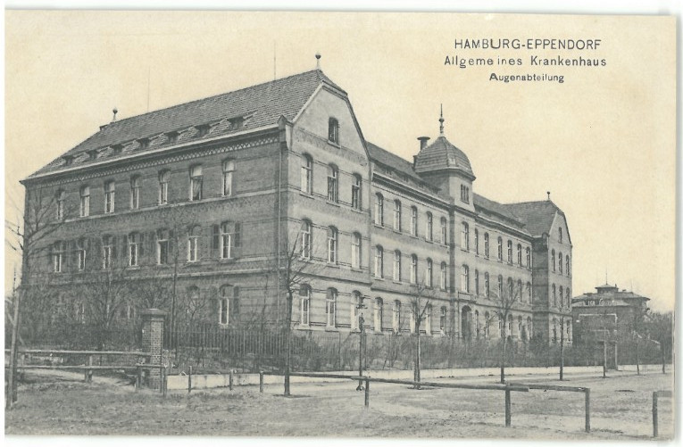 Postcard Hamburg-Eppendorf - general hospital - eye department