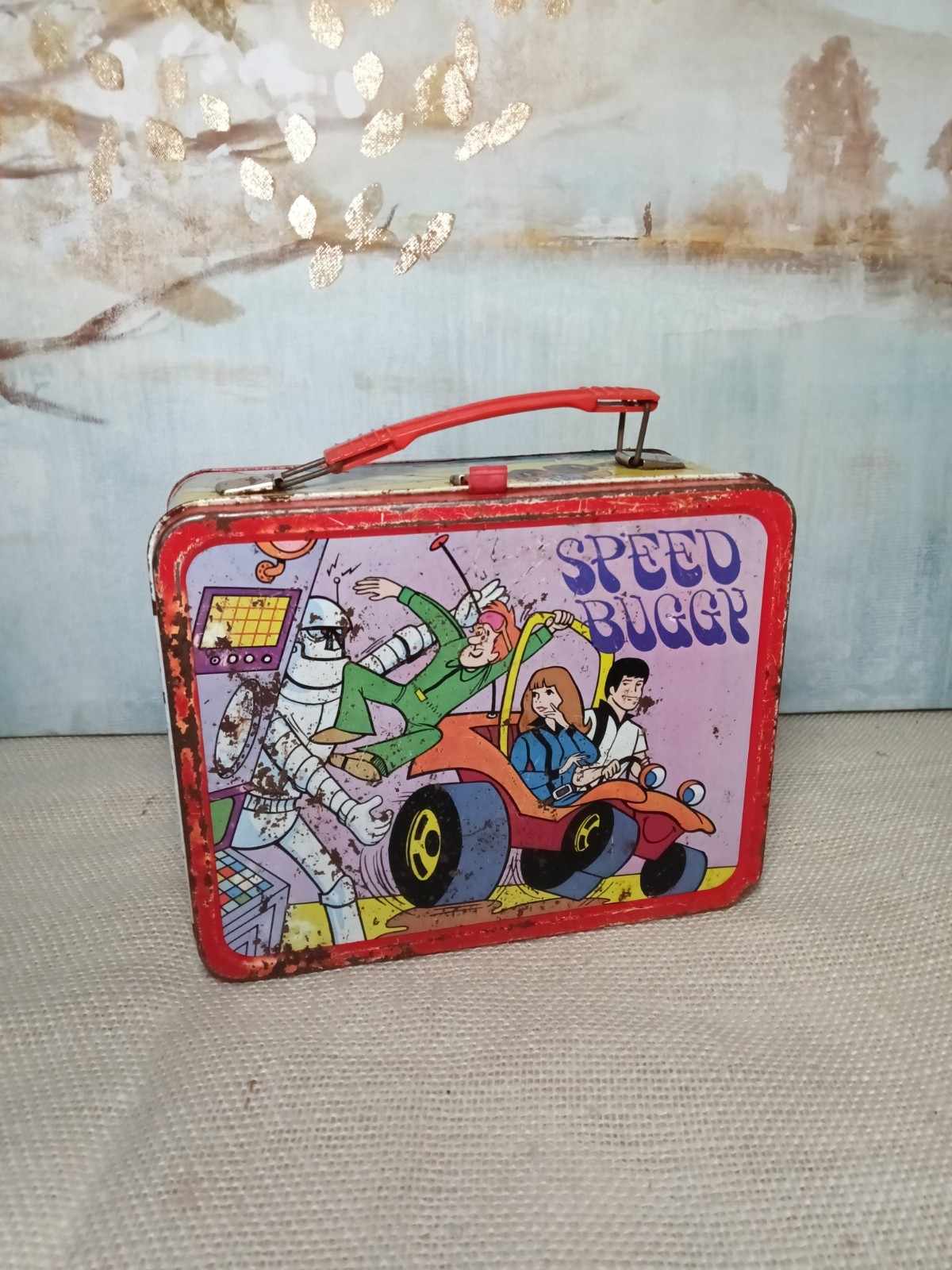 Speed Buggy Metal Lunchbox 1973 Hanna Barbera Vintage Collectible Metal Lunchbox