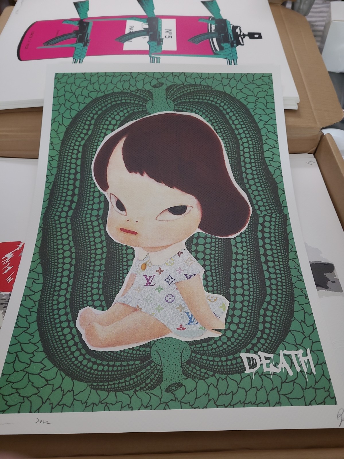 Yoshitomo Nara DEATH NYC Art.  Artist Proof RARE 13x18 Green 