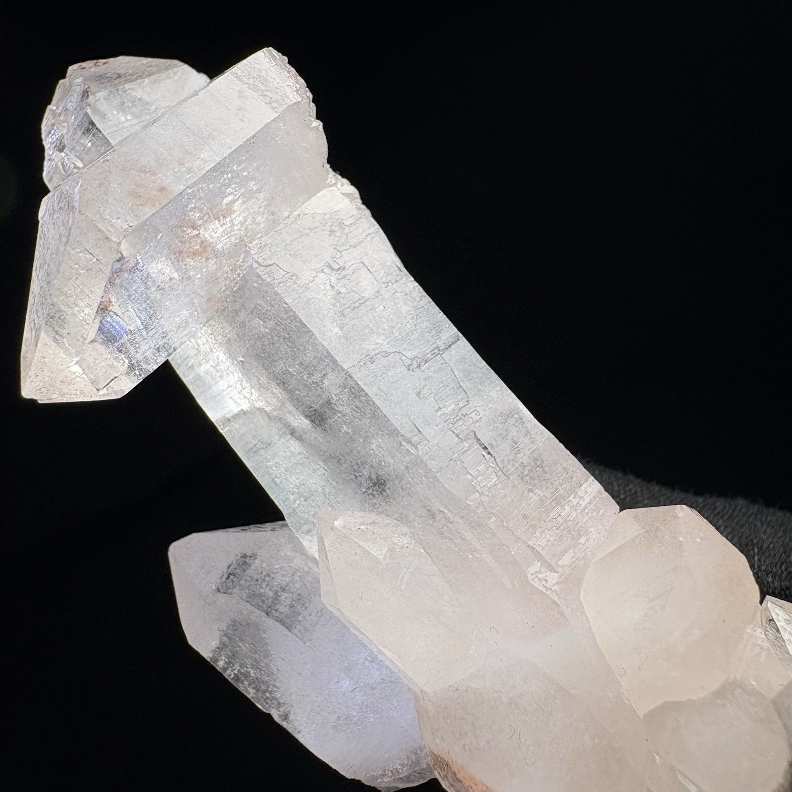 Natural Samadhi Pink Quartz Cluster Specimen Healing Indian Himalayan Crystal