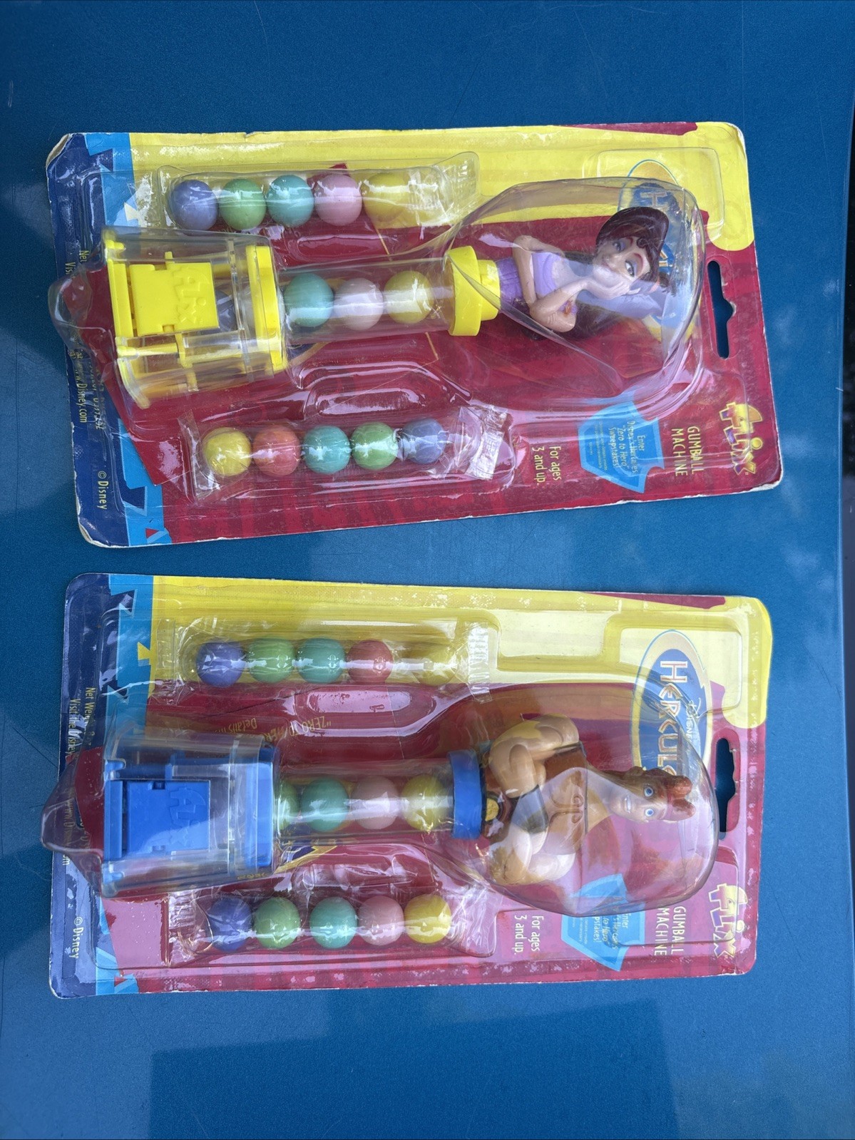 Vintage 1997 Flix HERCULES Mini Bubble Gumball Dispenser Gum 6” NEW X2