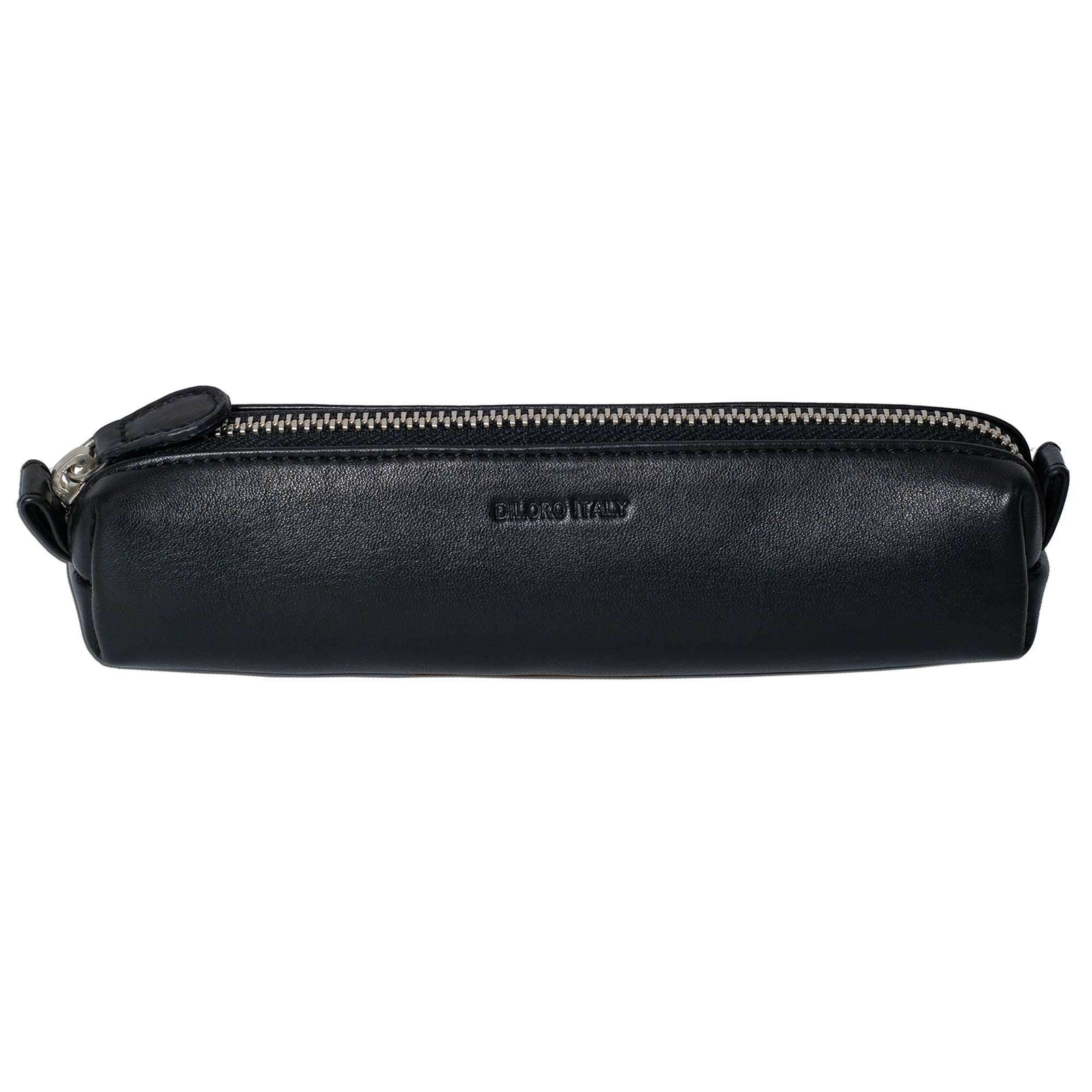 DiLoro Leather Zippered Fountain Ballpoint Rollerball Pens and Pencils Case