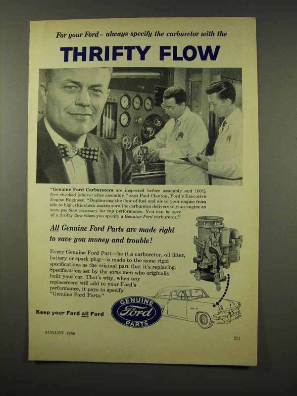1956 Ford Parts Ad - Thrifty Flow