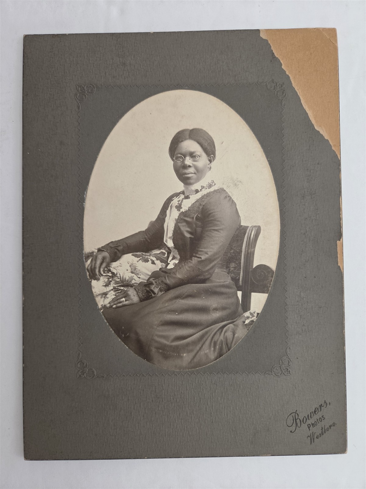 1913 antique AFRICAN AMERICAN PHOTO & OBIT westboro ma MATHA J ROSS richmond va
