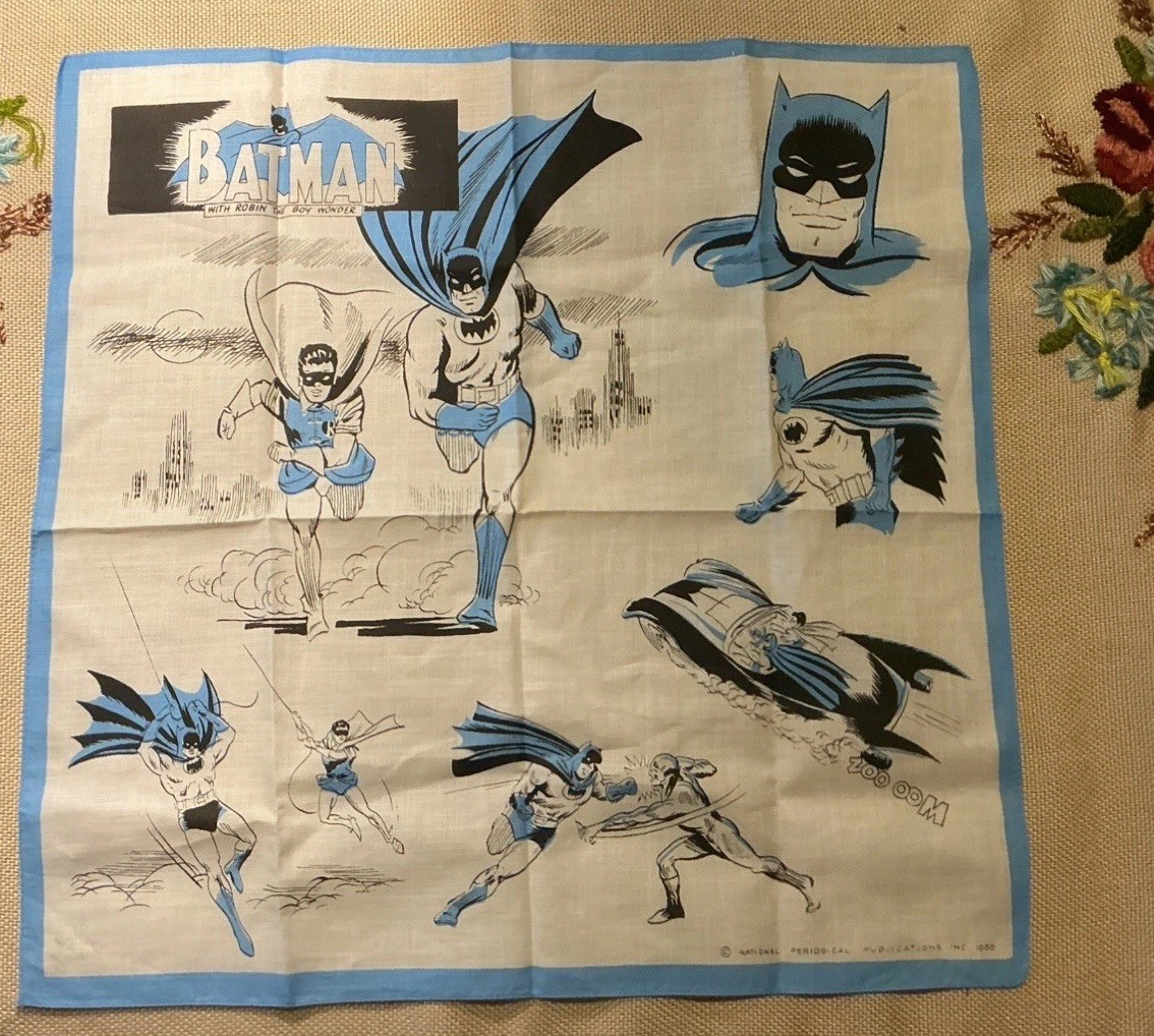 Vintage 1966 Batman And Robin Handkerchief. National Periodical. Mint condition.