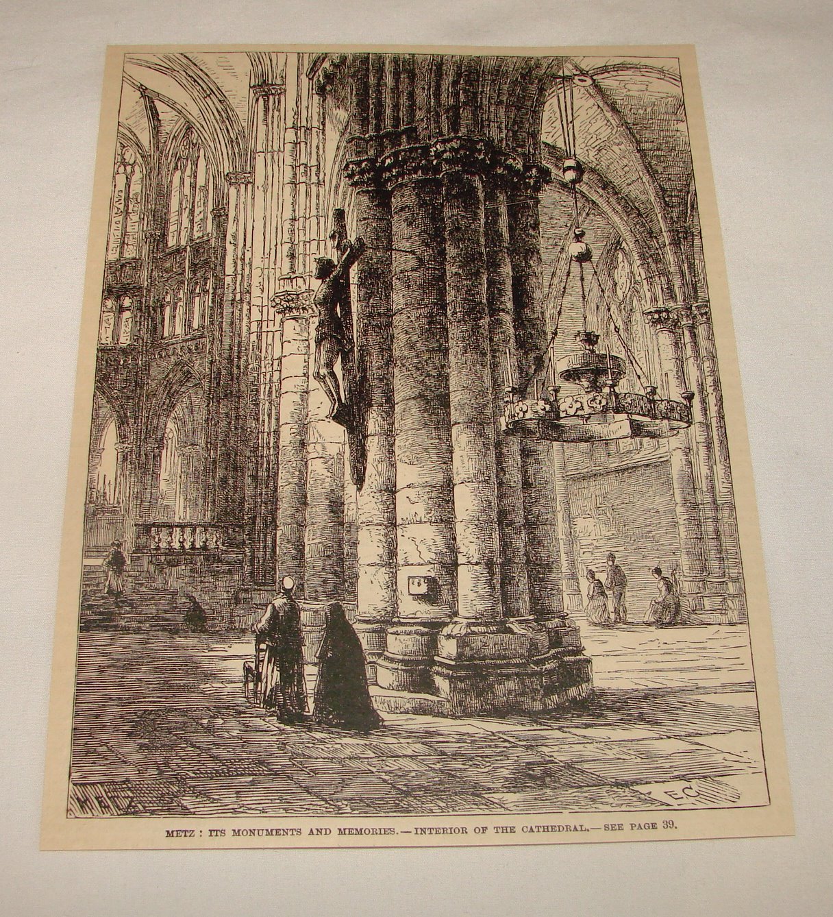 1887 magazine engraving ~ Metz,France ~ CATHEDRAL INTERIOR 1887 magazine engraving ~ Metz,France ~ CATHEDRAL INTERIOR