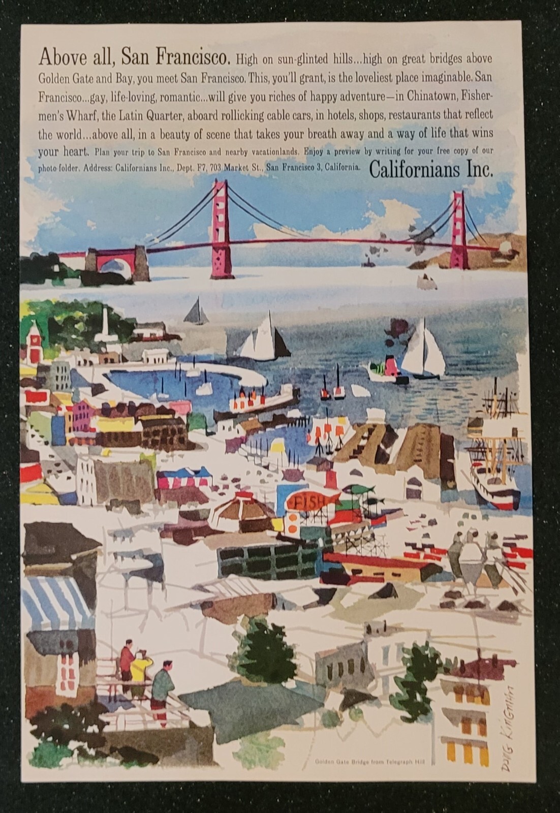 1961 Californians, Inc Vintage 7x10\