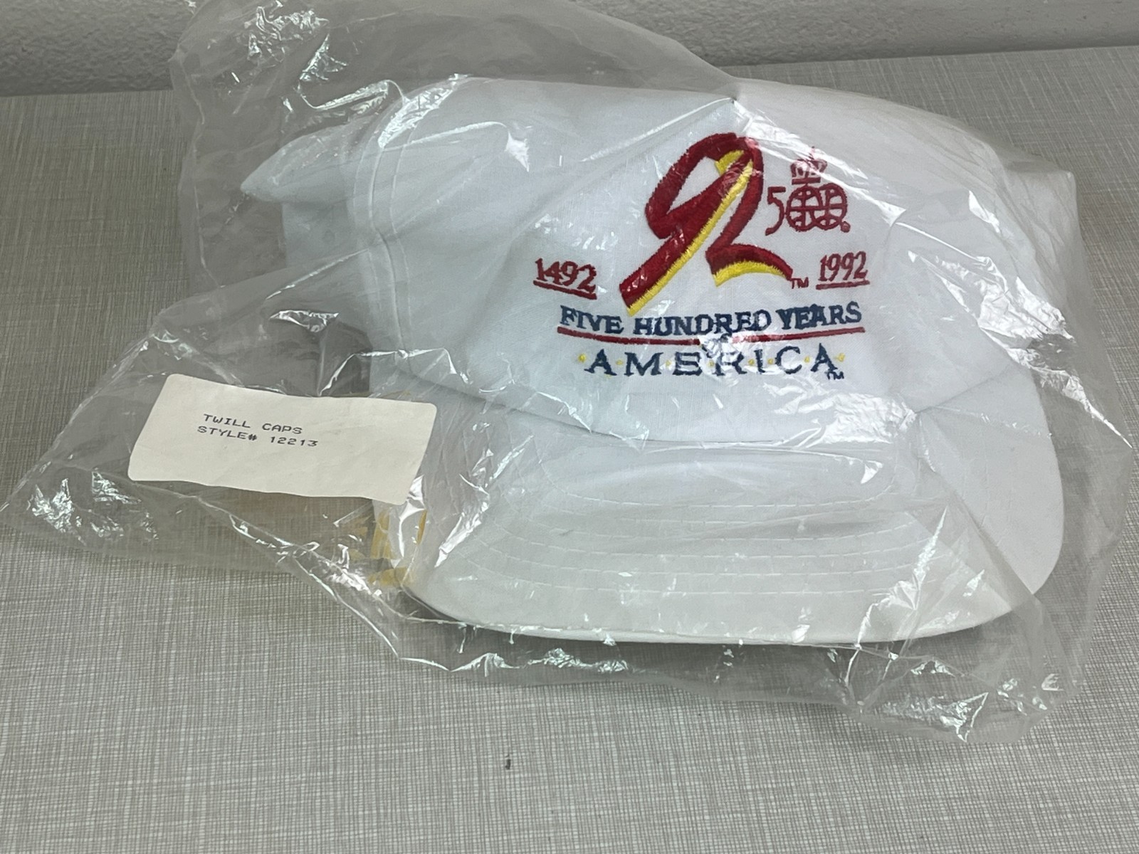 1492-1992 Five hundred Years America White Snapback Hat Cap NWT Sealed vintage