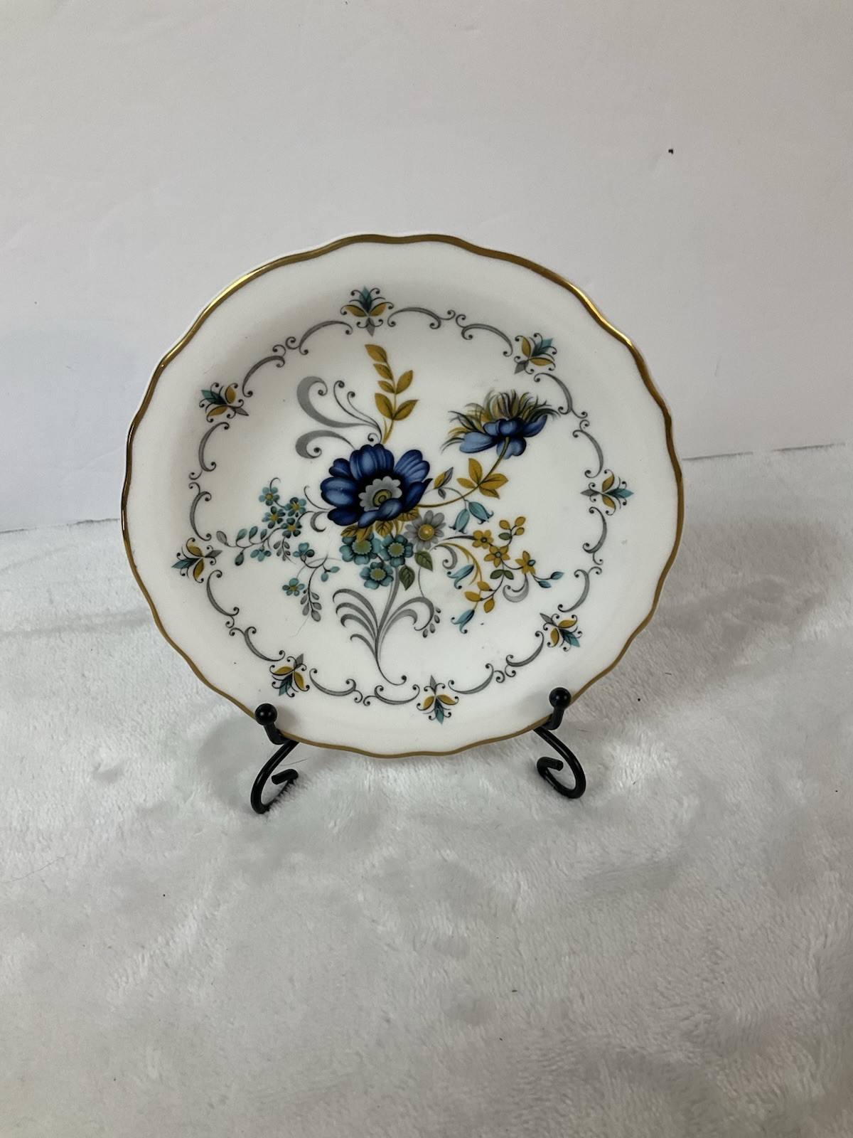 Royal Grafton Fragrance Fine Bone China Pin Dish Trinket Blue Floral