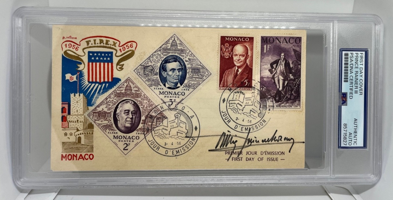 Prince Rainier III Signed Autographed Monaco FDC PSA DNA Auto Authenticated Auth