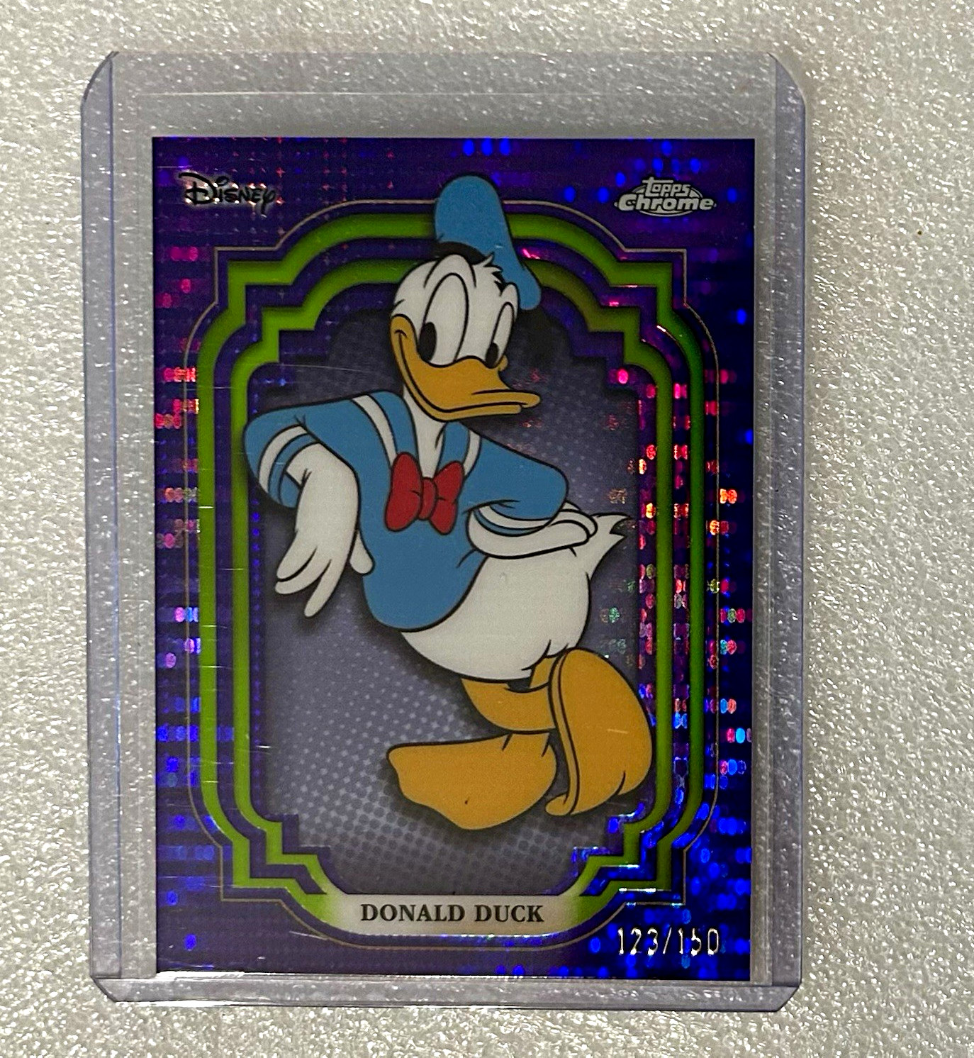 Topps 2024 Chrome Disney 100 Donald Duck #3 Purple Refractor 123/150