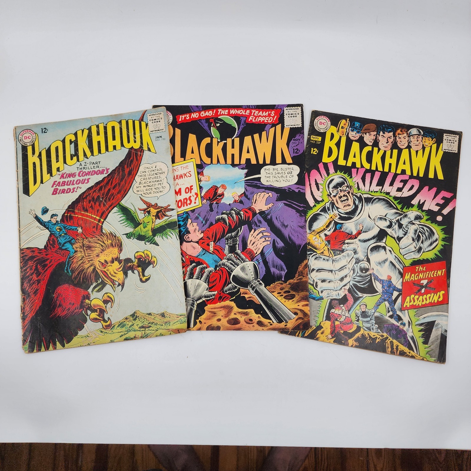 1964-1967 Lot of 3 BLACKHAWK Comics 192, 214, 237 Good condition