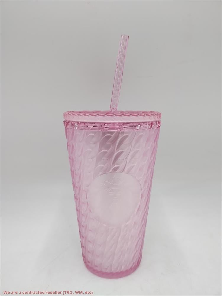 Starbucks 2024 Matte Light Pink Chain Link Soft Touch Grande Tumbler Cup 16 oz