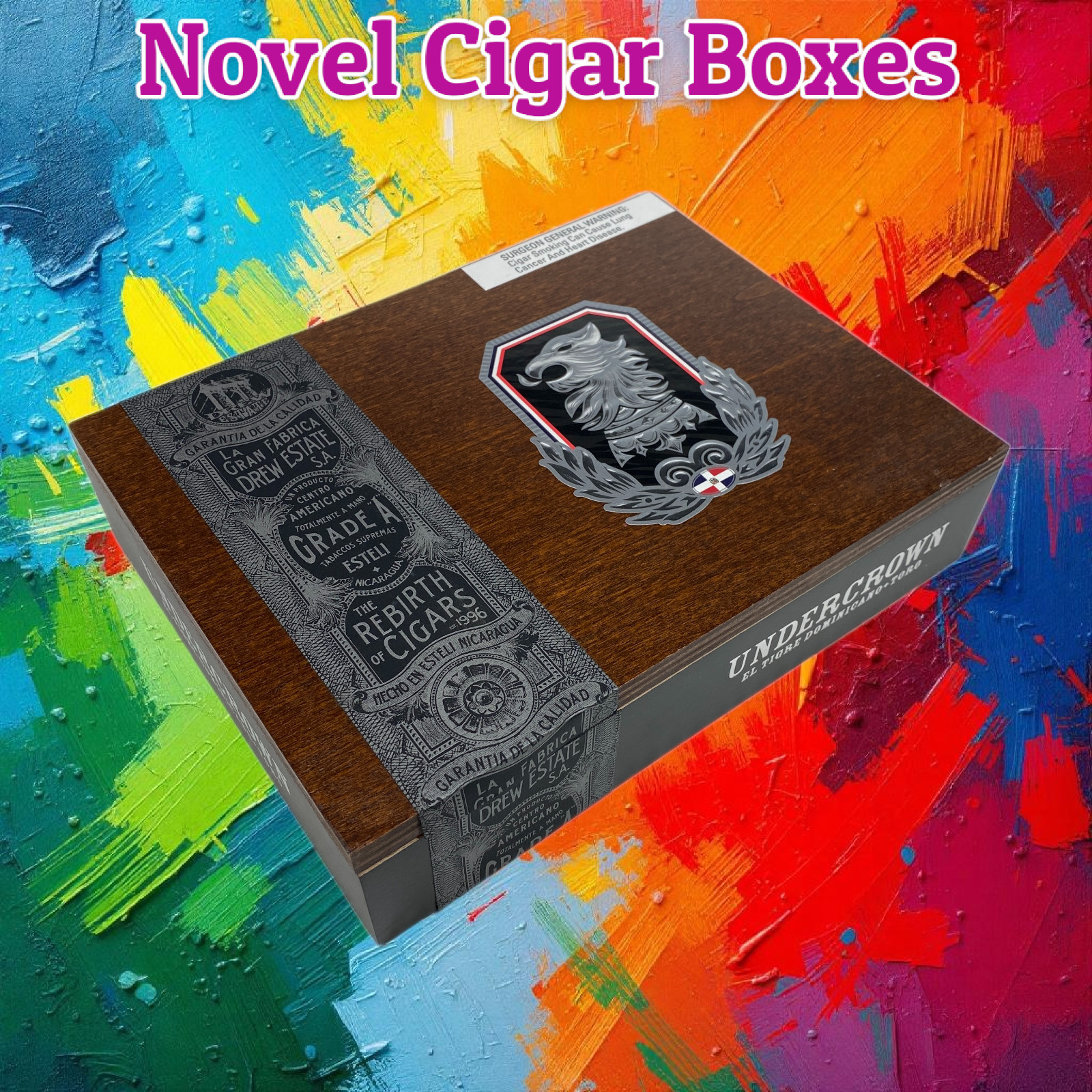 Undercrown El Tigre Toro Empty Wooden Cigar Box 9.25x7x2.25