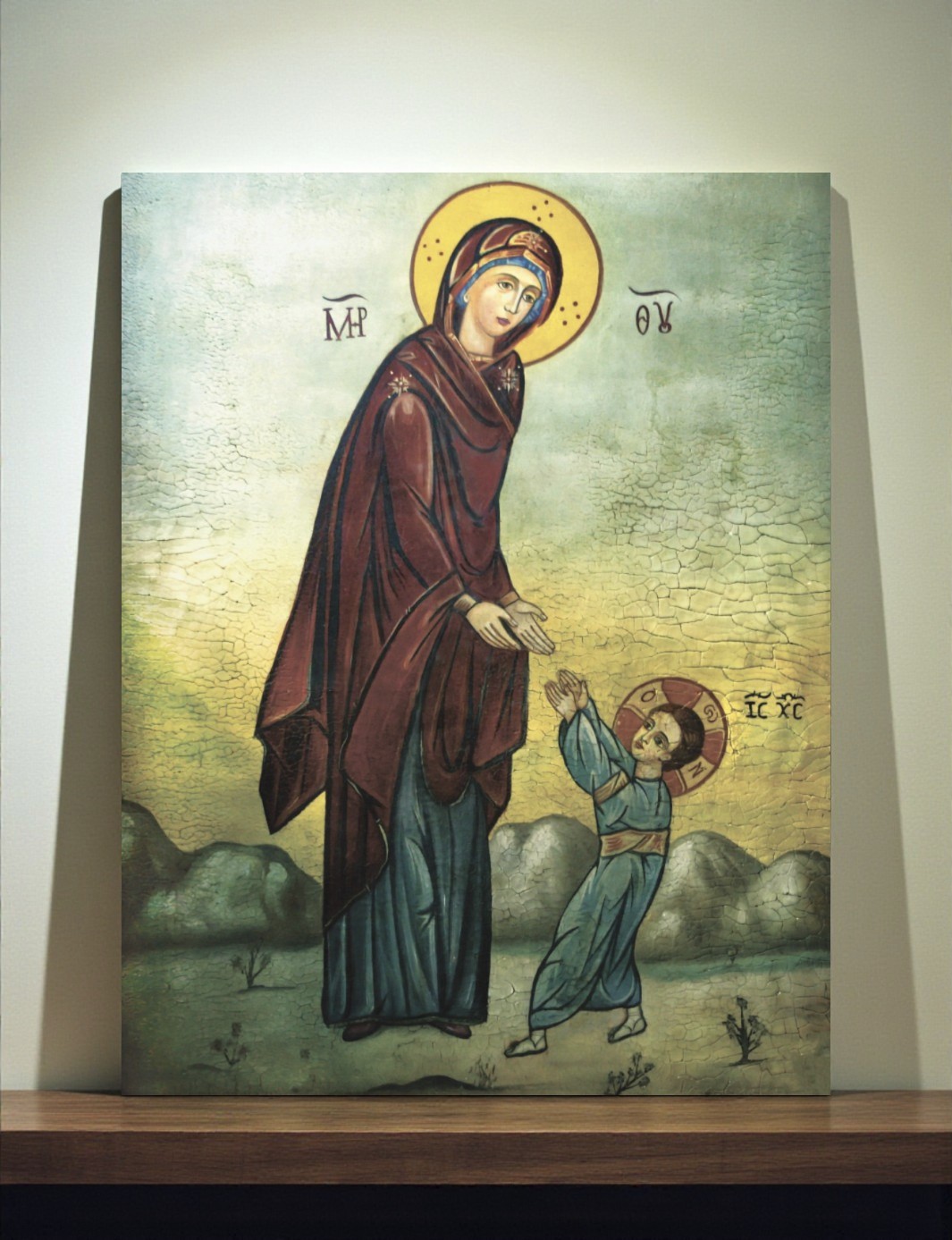 Orthodox Icon of the First Steps of Jesus Christ Rare icon 30x39 cm (12
