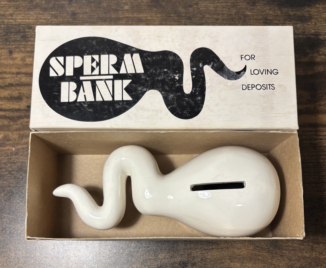 Vintage Sperm Bank Coin Bank Adult Humor Sex Gag Gift