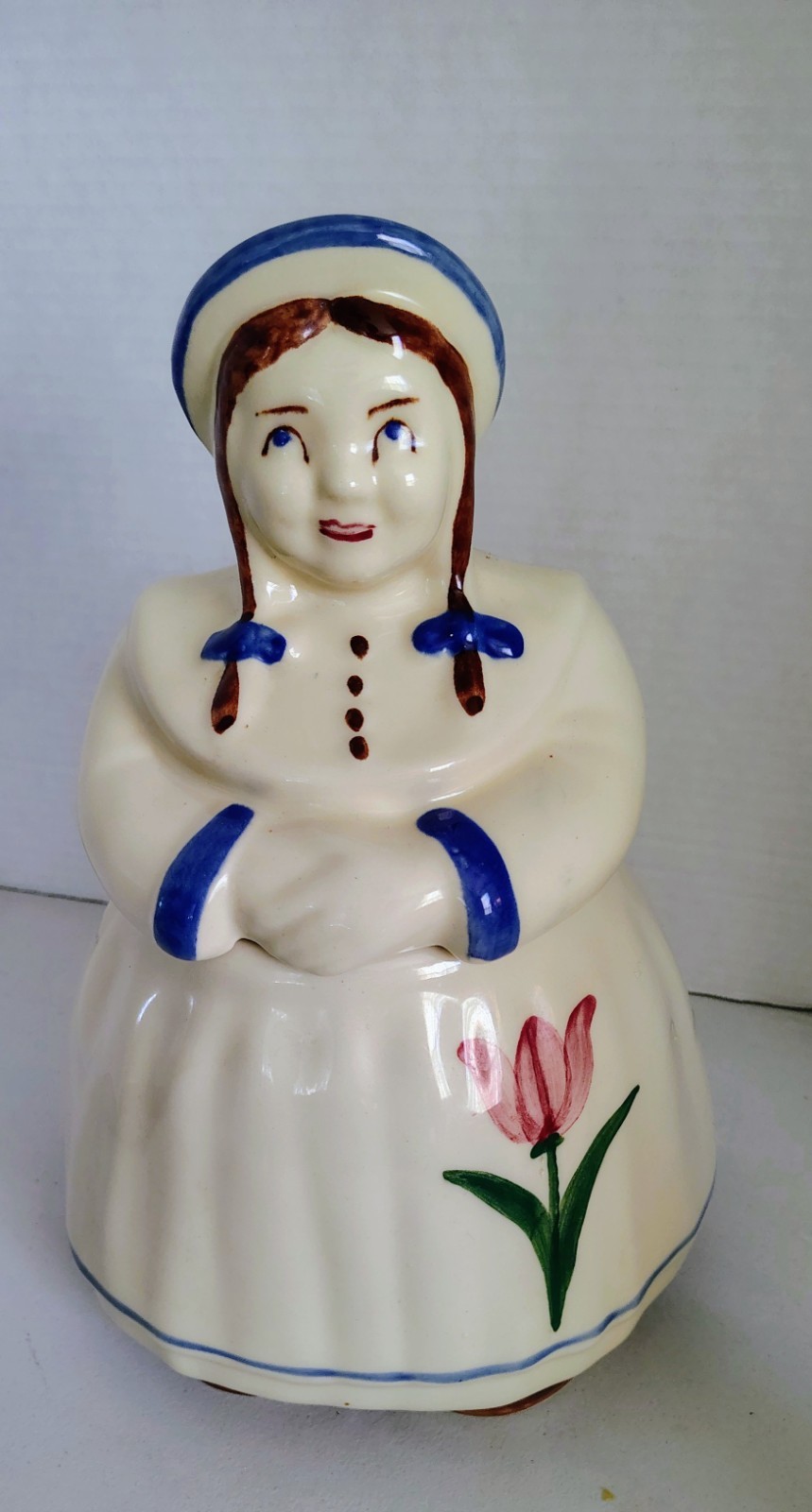 Vintage Cooky Dutch Girl JILL Cookie Jar Flower Shawnee Pottery USA Vintage Cooky Dutch Girl JILL Cookie Jar Flower Shawnee Pottery USA