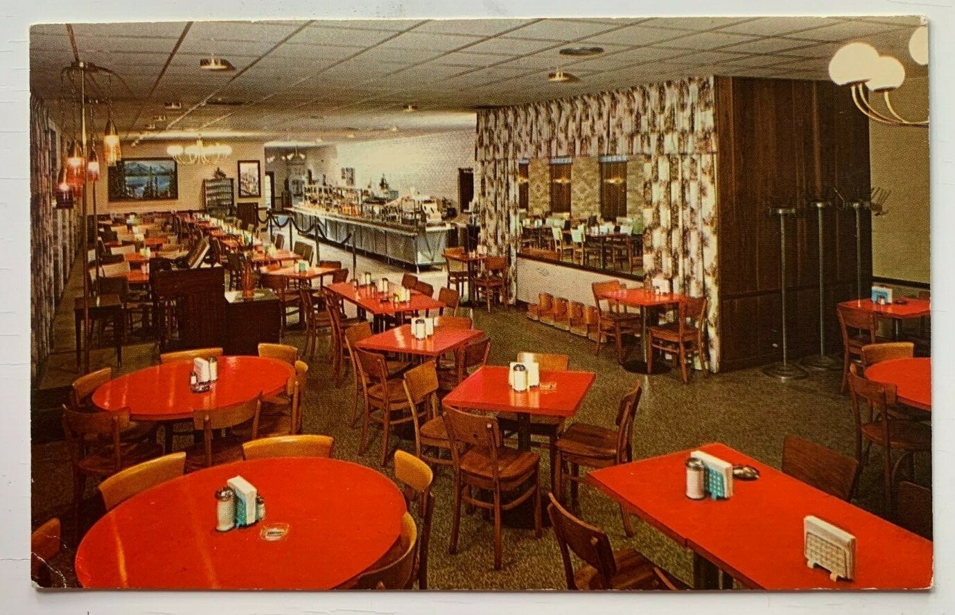 ca 1964 NJ Postcard Woodbury New Jersey Ogle\'s Cafeteria restaurant interior