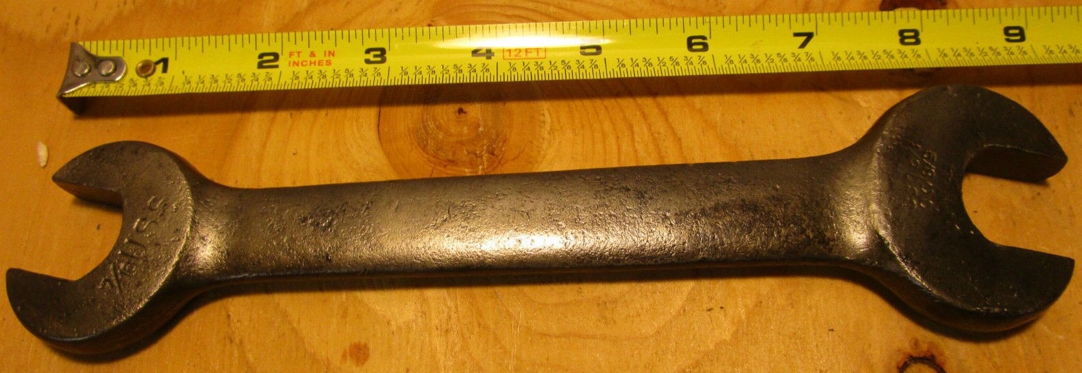 vintage BILLINGS & SPENCER Co. 7/16 x 1/2 Open-End Wrench No. 1128 antique tool