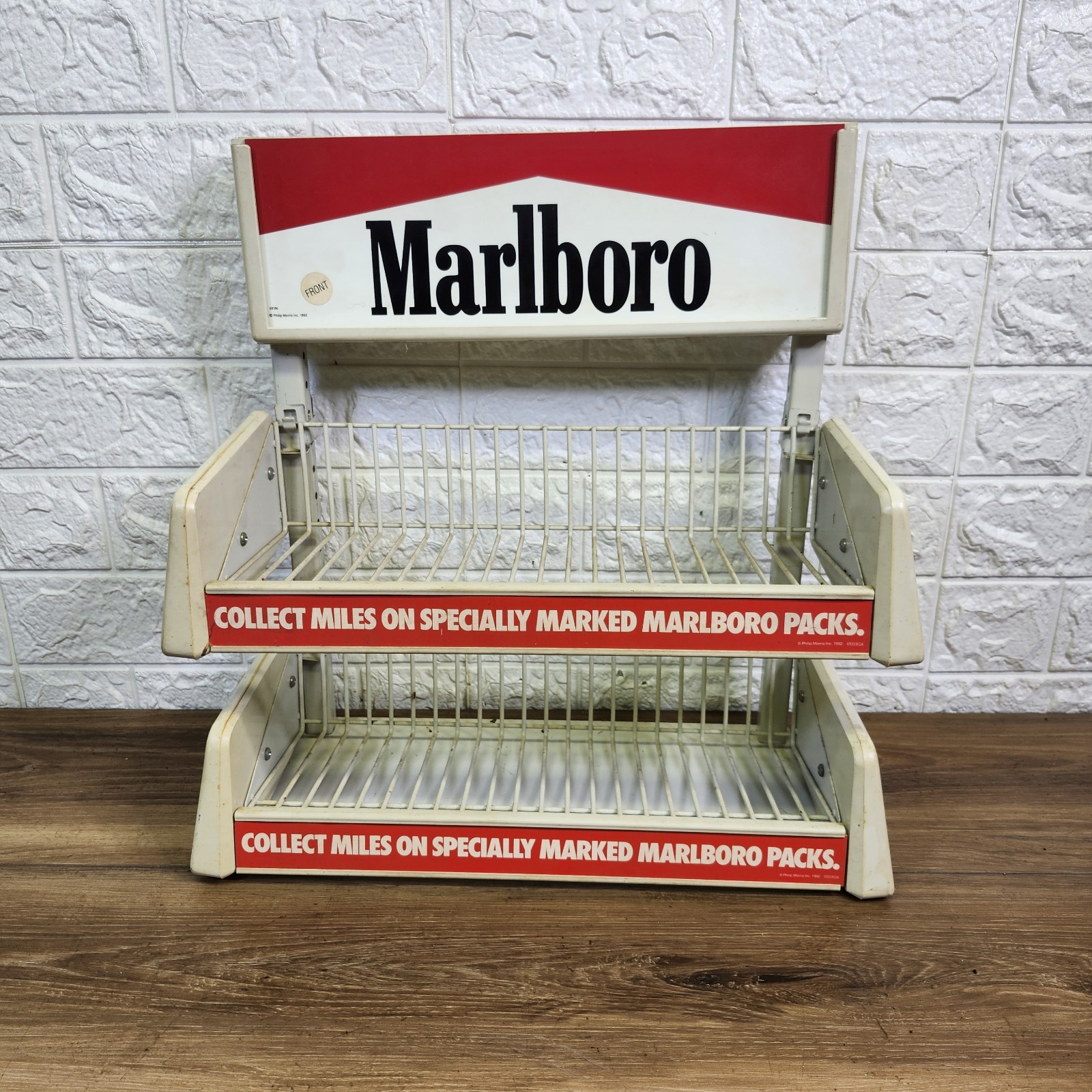 Vtg 1992 Marlboro Counter Wire Metal Cigarette Display Rack Sign Shelf shelves