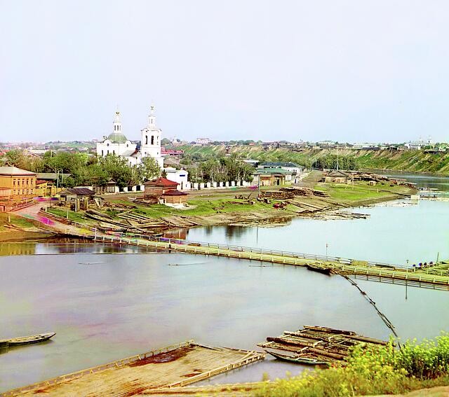 Photo:Tyumen Russia 1912 Zarechnaya District St George Church River View