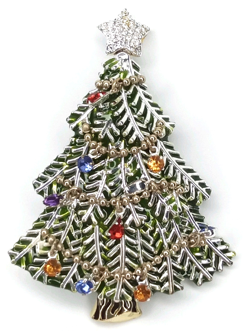 Avon 5th Annual 2008 Christmas Tree Brooch Lapel Pin Signed