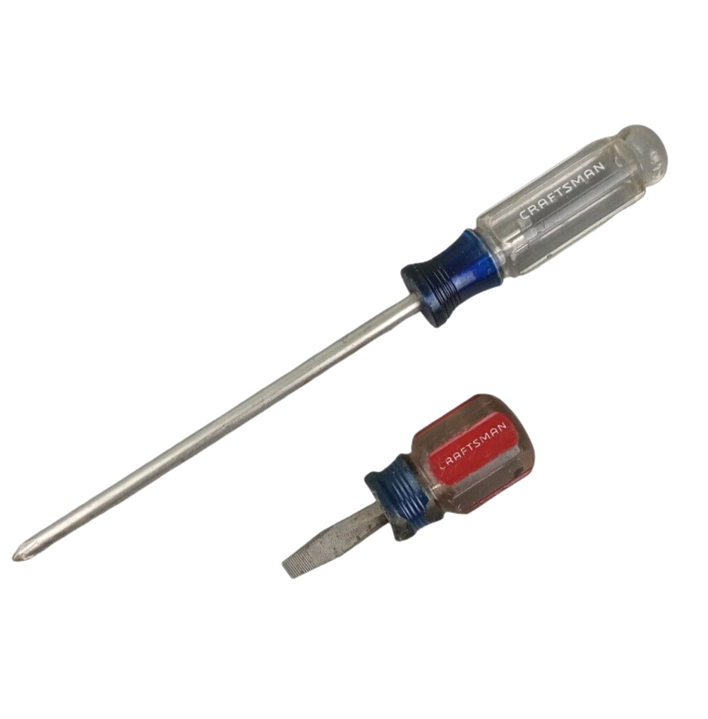 Lot 2 CRAFTSMAN USA MADE Screwdrivers 41853 Philips 4151 Flat Vintage