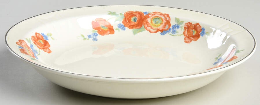 Hall Orange Poppy Rimmed Soup Bowl 226694