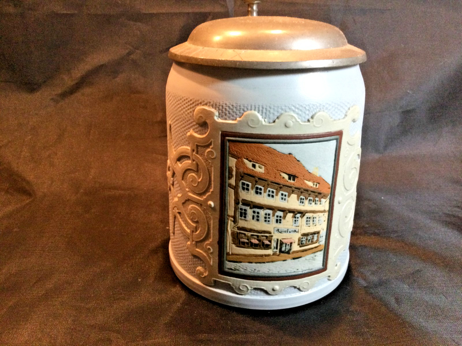 German Mettlach 0.5L Tapestry Beer Stein 