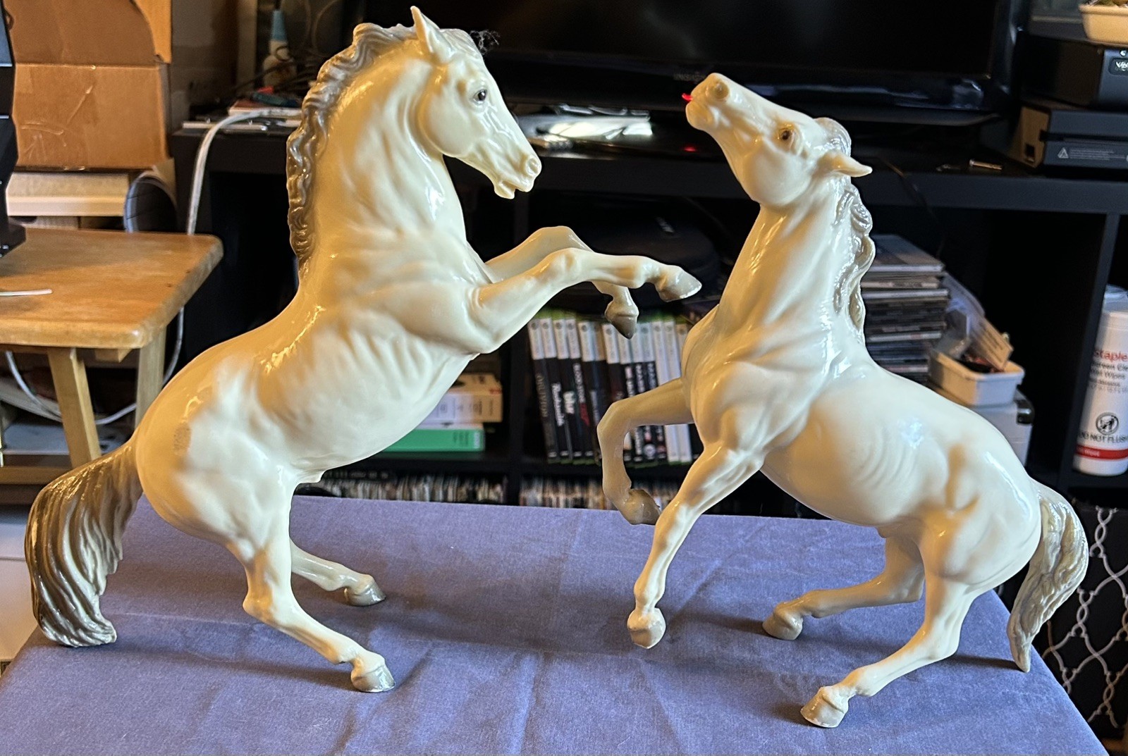 Vintage Breyer Horses Glossy Alabaster King & Glossy Diablo Albino 1960s