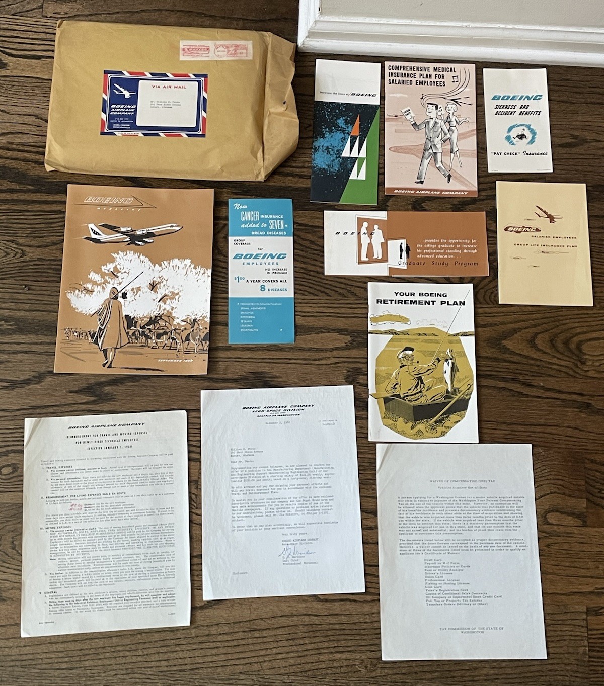 Vintage 1960 Boeing Jet Aircraft Employment Benefits Welcome Packet Brochures