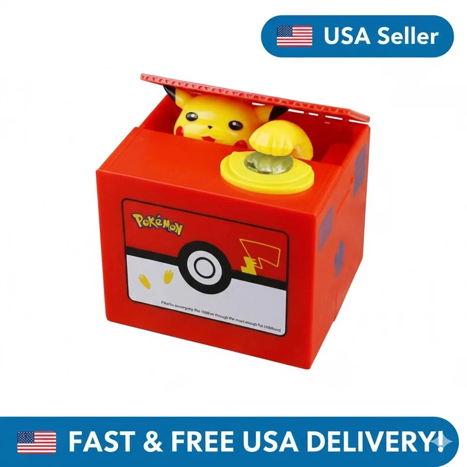 Pikachu Moving Action Figure Electronic Coin Money Piggy Bank Pikachu Moving Action Figure Electronic Coin Money Piggy Bank