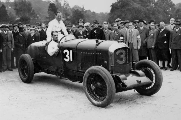 Clement and Jack Barclay pictured in winning Bentley 1929 OLD PHOTO