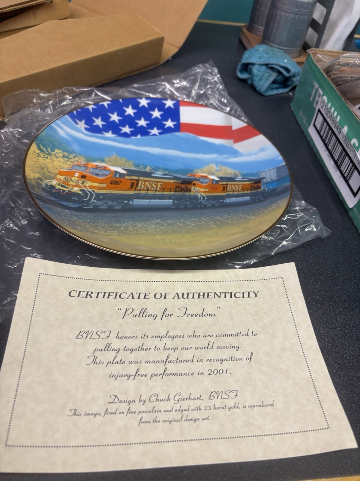 BNSF 2001 Safety Award Plate \