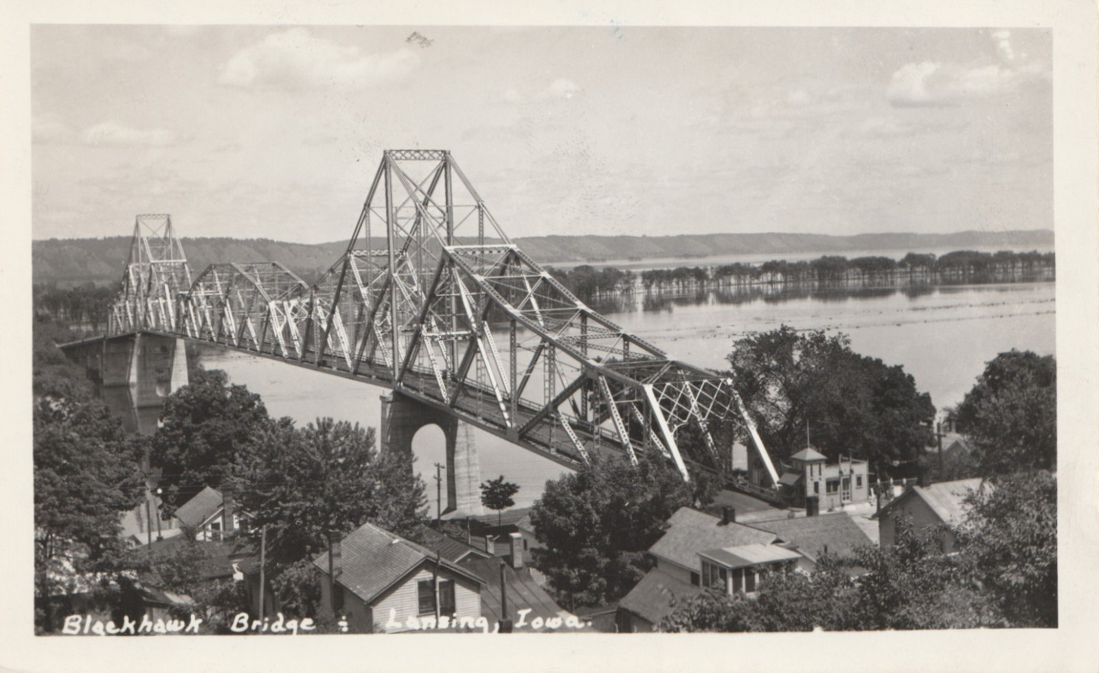 Vintage Postcard Blackhawk Bridge Lansing Iowa IA RPPC Mississippi River 1948 Vintage Postcard Blackhawk Bridge Lansing Iowa IA RPPC Mississippi River 1948
