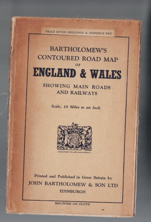 BARTHOLOMEWS MAP ,1948 , ENGLAND & WALES , MAIN ROADS & RAILWAYS BARTHOLOMEWS MAP ,1948 , ENGLAND & WALES , MAIN ROADS & RAILWAYS