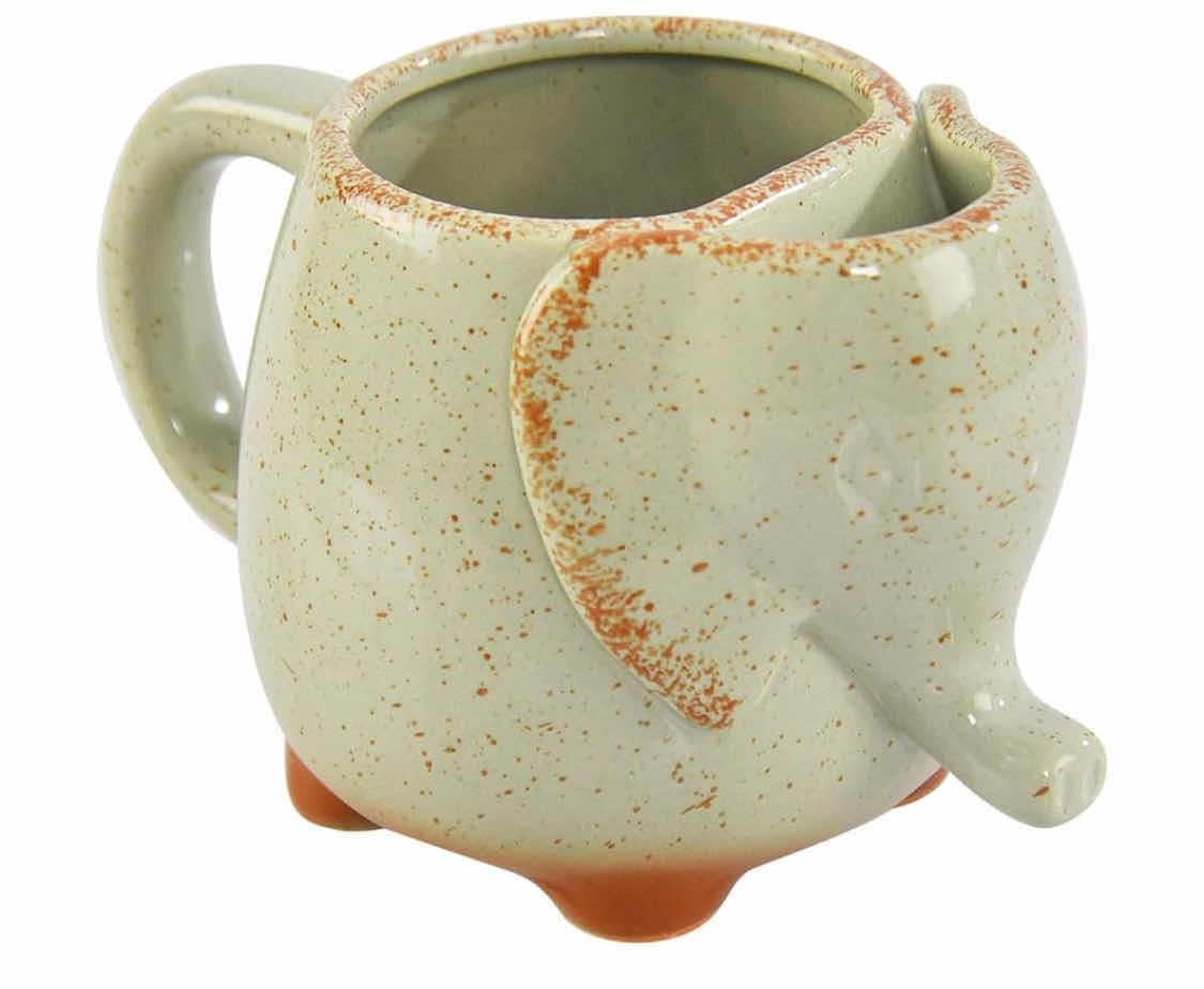 HOME-X ELEPHANT MUG WITH TEA BAG HOLDER - 16 Oz CERAMIC ELEPHANT TEA CUP