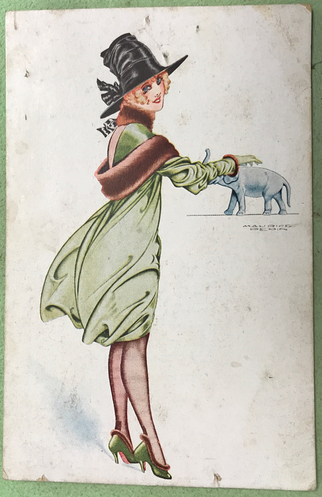Original Maurice Pepin Signed Art Nouveau Glamour Vintage Postcard