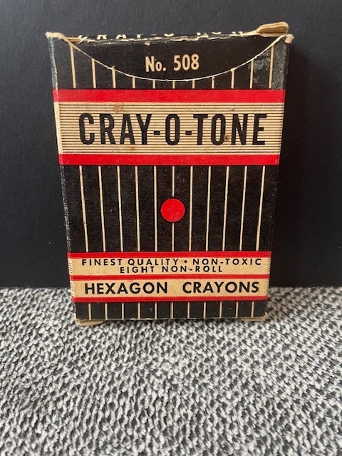 Vintage Box of 8 Cray-O-Tone Hexagonal Crayons No 508 United Crayon Co