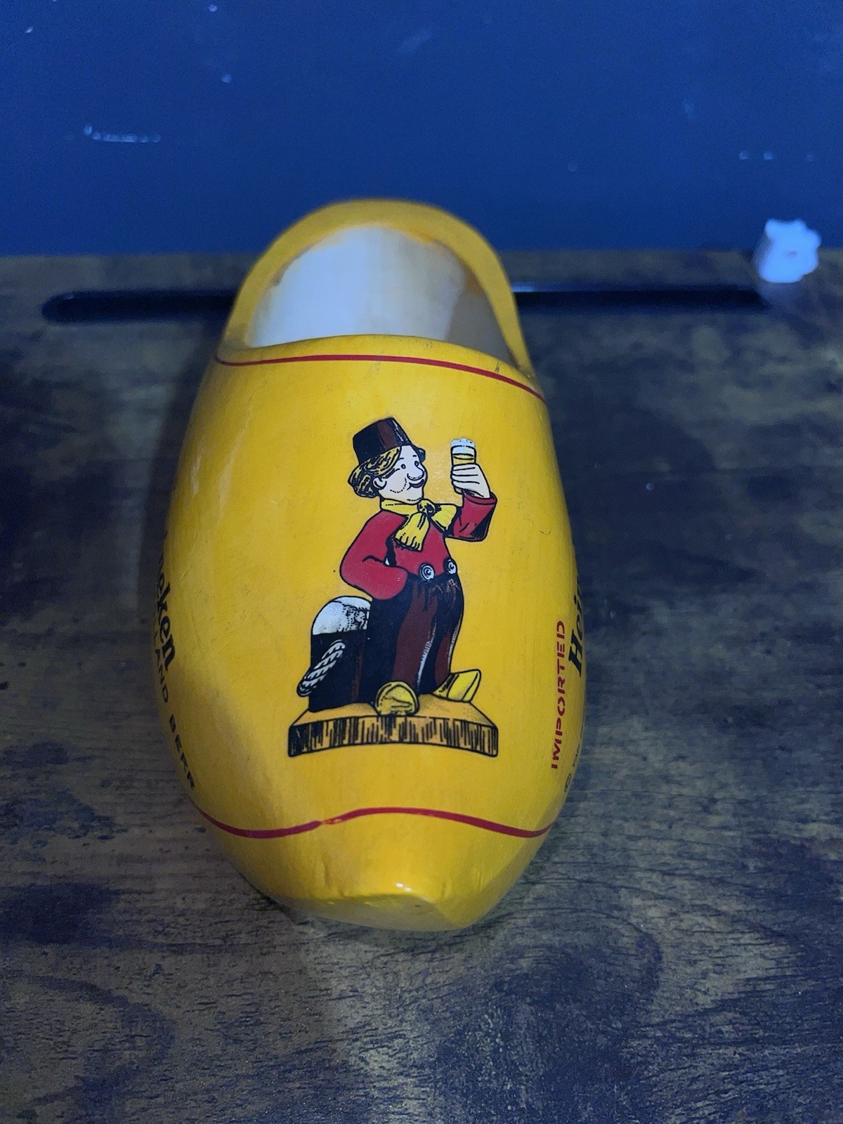 Heineken Beer Wooden Shoe Dutch Wood Clog Made In Holland Vintage